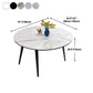 Round Stone Dining Table Modern Extendable Dining Table with 4 Legs in Matte Finish
