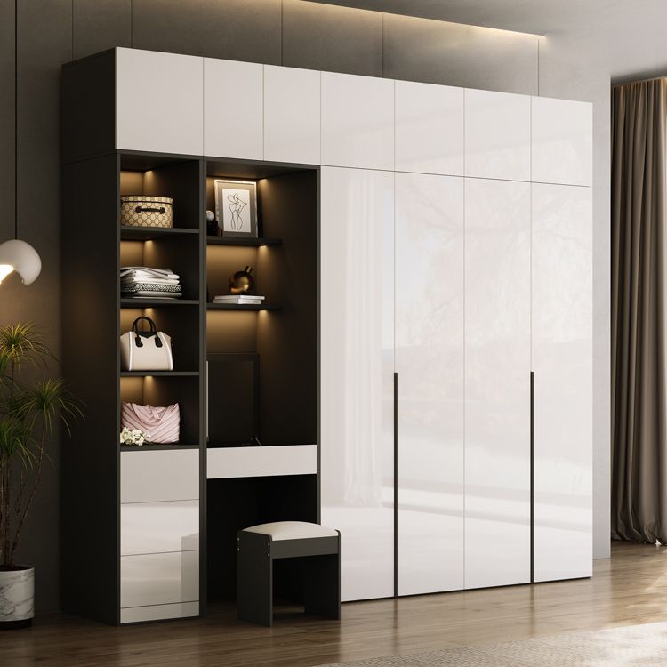 Engineered Wood Wardrobe Closet Contemporary Hinged Wardrobe Armoire Clearhalo 'Armoires & Wardrobes' 'armoires_wardrobes' 'Bedroom Furniture' 'furn' 'furn_armoires_wardrobes' 'Furniture' 1200x1200_27e3388b-4656-4be2-af3e-c9c20b3fa43b