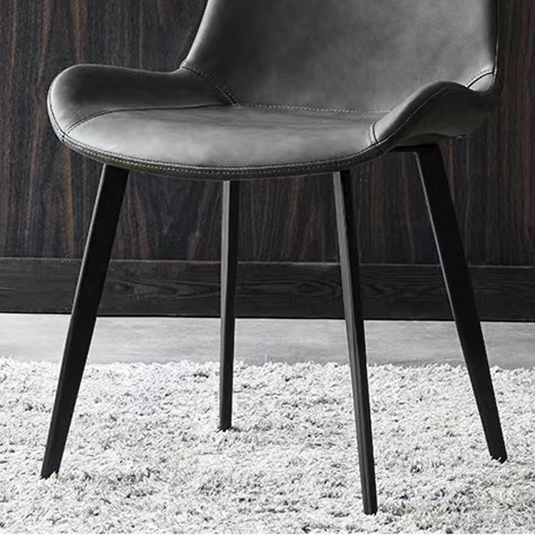 Minimalist Faux Leather Side Chair for Home Solid Back Chair Clearhalo 'Dining Chairs' 'Dining Tables & Seating' 'dining_chair' 'furn' 'furn_dining_chair' 'Furniture' 'furniture_dining_chair' 'Kitchen & Dining Furniture' 1200x1200_27e56d91-871a-4fcb-9d10-ac7966a5c5a9