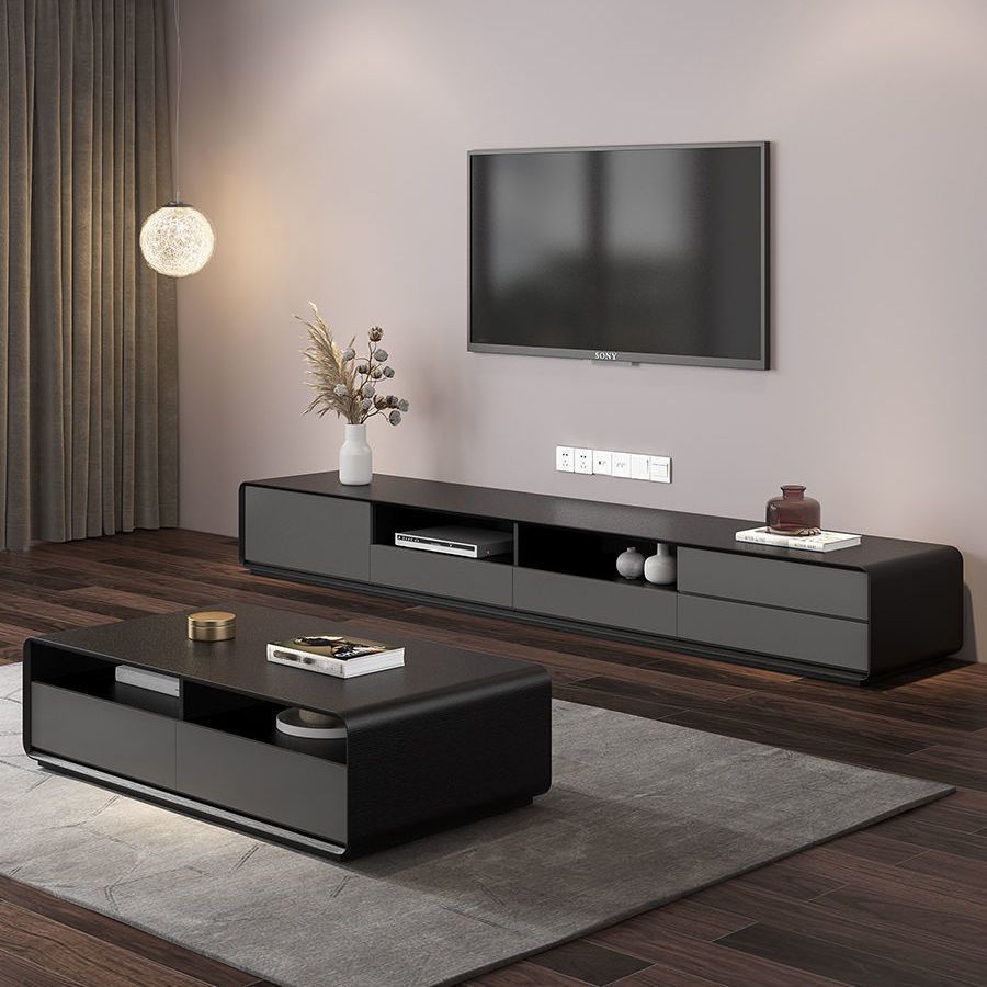 Console TV scandinava Console multimediale TV in legno con cassetti