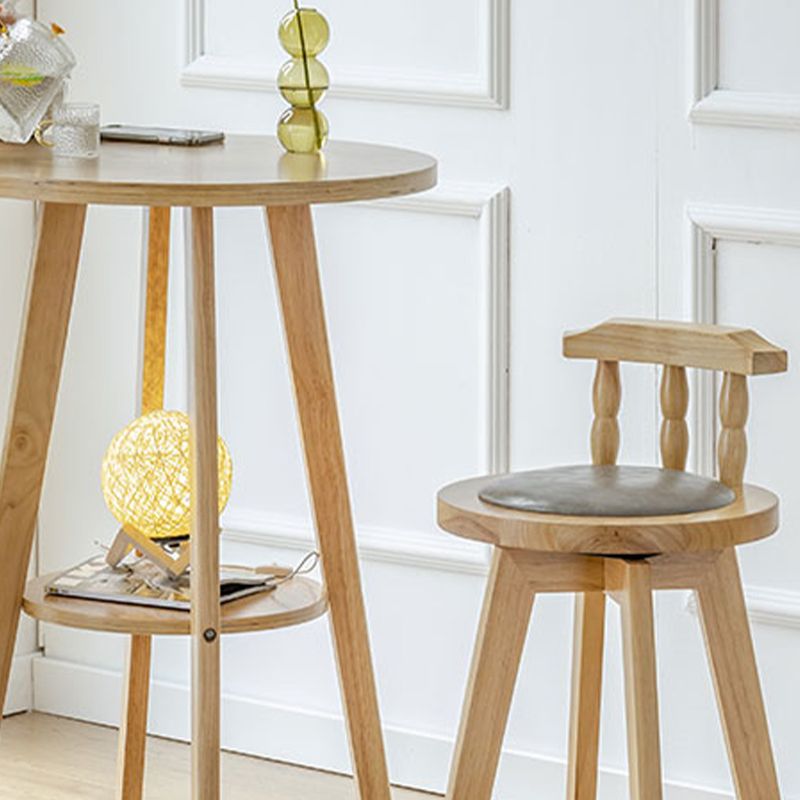 Eigentijdse ronde massief houten bar-eettafel voor thuisgebruik
