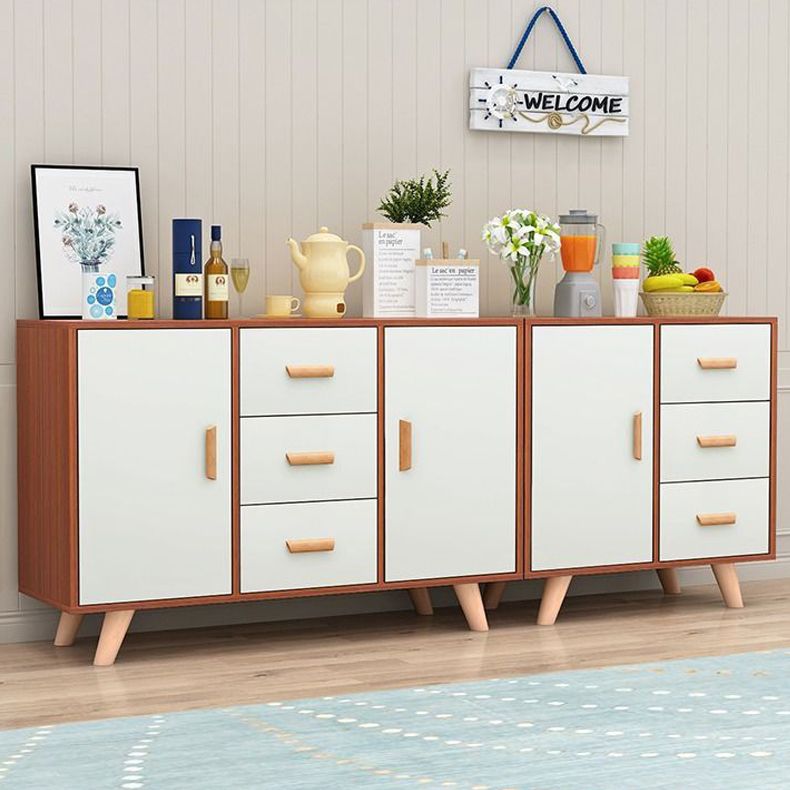 Server moderno in stile server ingegnerizzato da cucina con gambe in legno