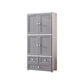 Hinged Wardrobe Cabinet with Garment Rod Modern Plastic Wardrobe Armoire