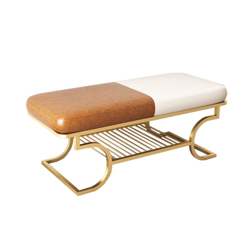 Metal Entryway Bench Modern Rectangle Seating Bench with Upholstered Clearhalo 'Benches' 'Chairs & Seating' 'furn' 'furn_benches' 'Furniture' 'Living Room Furniture' 1200x1200_27e80695-54cf-4250-ac70-c405df8ad12e
