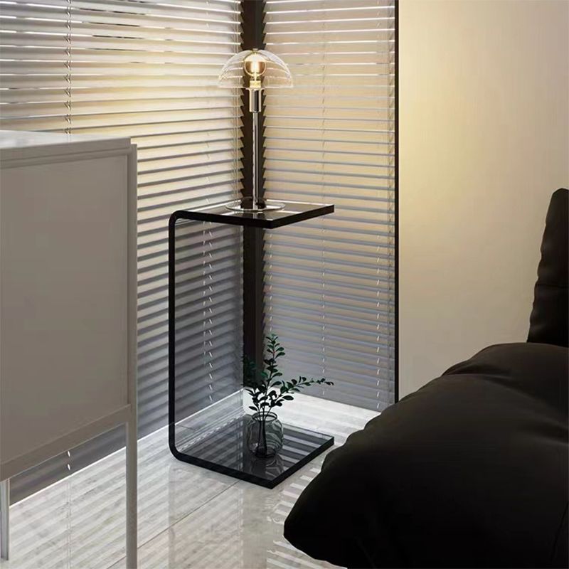 11.81" Wide C-shape End Table Modern Acrylic Accent Side Table