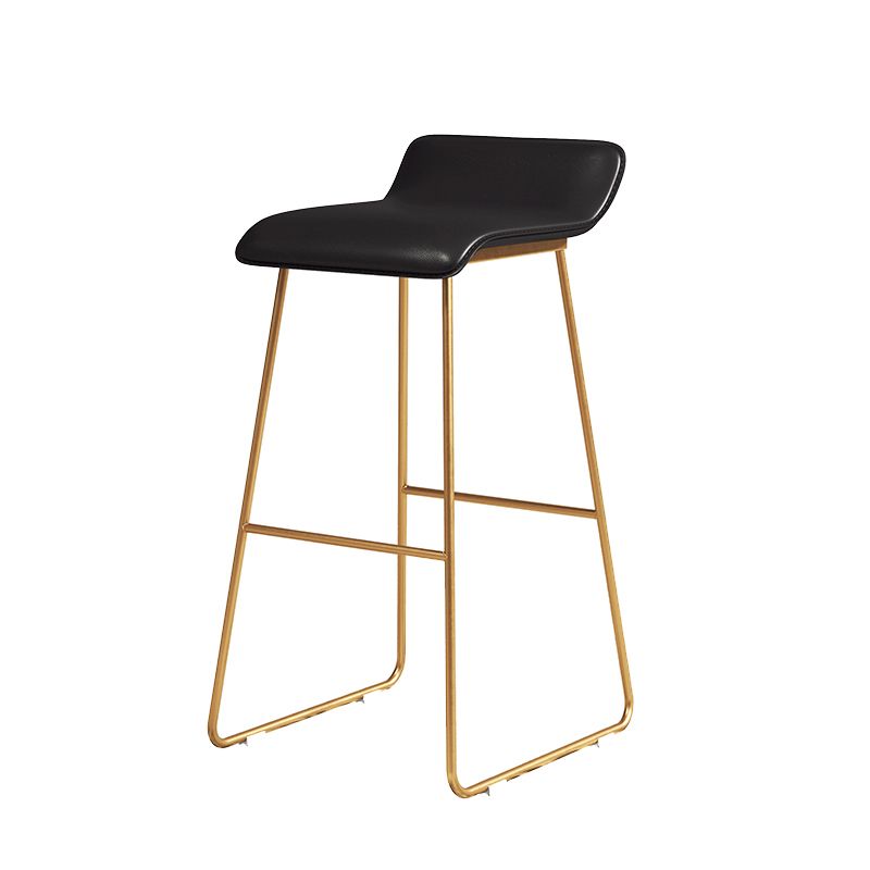 Coffee Shop Counter Stool Glam Metal Footrest Low Back Counter Stools Clearhalo 'Bar Furniture' 'Bar Stools' 'bar_stools' 'furn' 'furn_bar_stools' 'Furniture' 'furniture_bar_stools' 'Kitchen & Dining Furniture' 1200x1200_27ee659a-6588-4cd3-8e48-0a3c4a039175