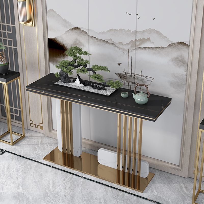 Console rettangolo in marmo glam Tabella 1-scaffale 31,5 "tavolo di accento alto