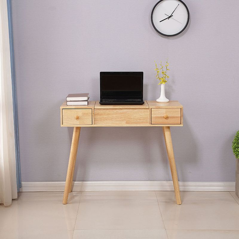 Tocador marrón set con espejo de 15.74 "mesas de tocador de madera de ancho con cajones