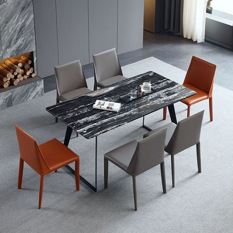 Minimalist Leather Dining Side Chairs Solid Back Armless Dining Chairs for Kitchen Clearhalo ' kitchen&dining_furn' 'Dining Chairs' 'Dining Tables & Seating' 'dining_chair' 'furn' 'furn_dining_chair' 'Furniture' 'furniture_dining_chair' 'Kitchen & Dining Furniture' 'kitchen' 1200x1200_27efc464-8bb1-45f4-9237-400da31b8c19