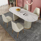 Metal Contemporary Free Form Indoor Table Sintered Stone Table for Dining Room and Kitchen Clearhalo ' dining_table' 'Dining Tables & Seating' 'Dining Tables' 'furn' 'furn_dining_table' 'Furniture' 'furniture_dining_table' 'Kitchen & Dining Furniture' 'kitchen&dining_furn' 'kitchen' 'kitchen_dining_table' 1200x1200_27f35954-e6e1-47d9-8caa-2b1b8964ec23