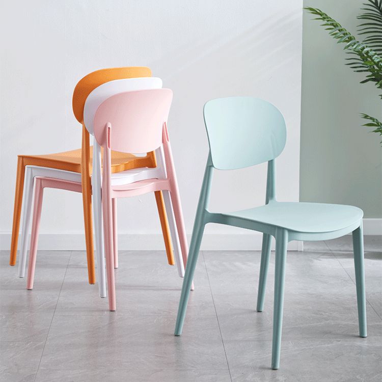 Plastic Scandinavian Dining Room Chair Matte Finish Open Back Dining Side Chair Clearhalo ' kitchen&dining_furn' 'Dining Chairs' 'Dining Tables & Seating' 'dining_chair' 'furn' 'furn_dining_chair' 'Furniture' 'furniture_dining_chair' 'Kitchen & Dining Furniture' 'kitchen' 1200x1200_27f47aac-e022-4cae-8689-2af157eea982