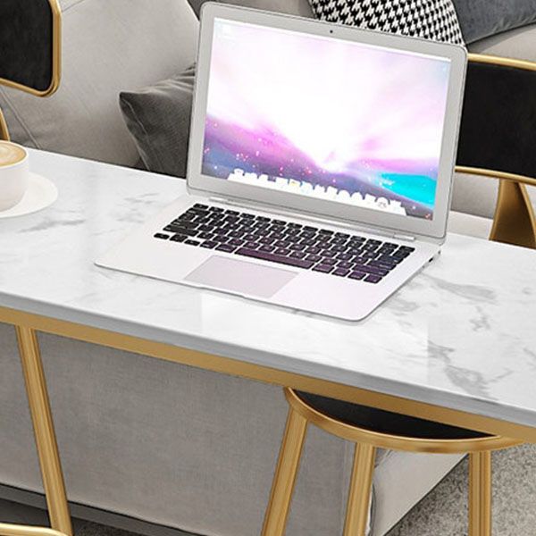 Glam Style Bar Table Set 1/5 Pieces Rectangle Faux Marble Counter Table Clearhalo 'Bar Furniture' 'furn' 'furn_home_bar_bar_sets' 'Furniture' 'Home Bars & Bar Sets' 'home_bar_bar_sets' 'Kitchen & Dining Furniture' 1200x1200_27f6f51c-d7b7-4b7f-a2a0-6b67484e6c8a