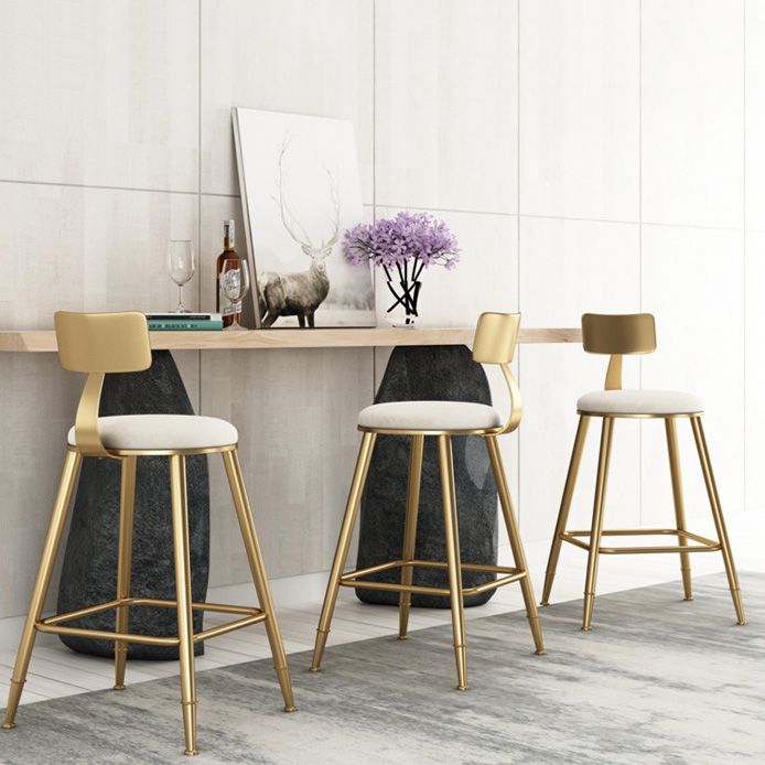 Glam Living Room Round Stool Matte Finish PU Leather Barstool Clearhalo 'Bar Furniture' 'Bar Stools' 'bar_stools' 'furn' 'furn_bar_stools' 'Furniture' 'furniture_bar_stools' 'Kitchen & Dining Furniture' 1200x1200_27f8dedb-ff34-4bc6-936e-de2831b7242a