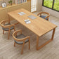 Contemporary Solid Wood Dining Table Double Pedestal Dining Table for Dining Room