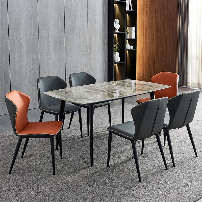 Ensemble de table à manger gris brillant 1/4/5/7 Pièces Dinette Contemporary Set pour la cuisine