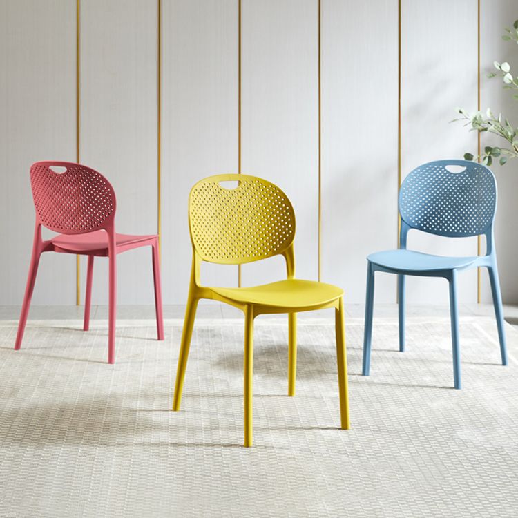 Contemporary Plastic Side Chair Home Stackable Armless Open Back Dining Side Chair Clearhalo ' kitchen&dining_furn' 'Dining Chairs' 'Dining Tables & Seating' 'dining_chair' 'furn' 'furn_dining_chair' 'Furniture' 'furniture_dining_chair' 'Kitchen & Dining Furniture' 'kitchen' 1200x1200_27fc9a80-89cf-4dc1-9f6a-0aa3744e6ace