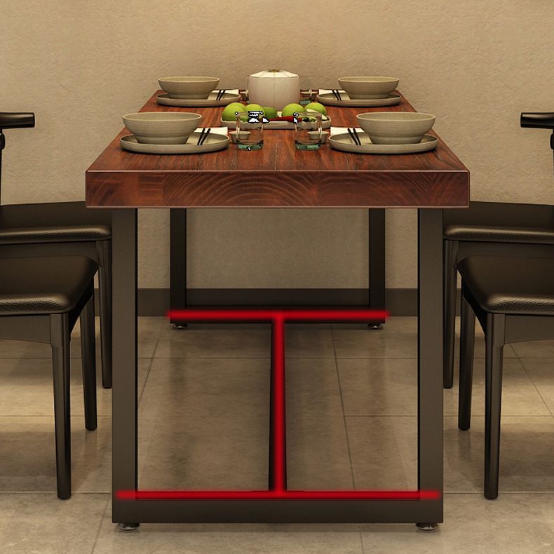 Tavolo da pranzo rettangolare con base nera Tavolo industriale in legno di pino per cucina