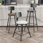 Industrial Armless Backrest Counter Stool Iron Bar Stool with Leather Cushion Clearhalo 'Bar Furniture' 'Bar Stools' 'bar_stools' 'furn' 'furn_bar_stools' 'furniture_bar_stools' 'Kitchen & Dining Furniture' 'kitchen&dining_furn' 'kitchen' 'kitchen_furn' Furniture' 1200x1200_27ff636b-35ed-436b-af76-af35d4d56e77
