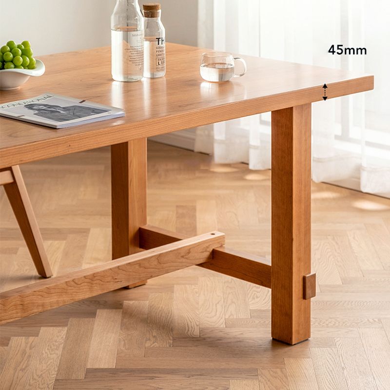 Fixed Farmhouse Style Solid Wood Top Kitchen Table Set of 4 Brown for Dining Room Clearhalo 'Dining Room Sets' 'Dining Tables & Seating' 'dining_room_set' 'furn' 'furn_dining_room_set' 'Furniture' 'furniture_dining_room_set' 'Kitchen & Dining Furniture' 'kitchen&dining_furn' 'kitchen' 1200x1200_27ff7f97-86eb-4b72-aa9d-f1139b252435