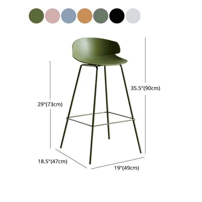 Scandinavian Plastic Metal Counter Stools Low Back Indoor Bar Stools with 4 Legs Clearhalo 'Bar Furniture' 'Bar Stools' 'bar_stools' 'furn' 'furn_bar_stools' 'furniture_bar_stools' 'Kitchen & Dining Furniture' 'kitchen&dining_furn' 'kitchen' 'kitchen_furn' Furniture' 1200x1200_27ffa6a3-a95c-419a-bb48-b53837787797