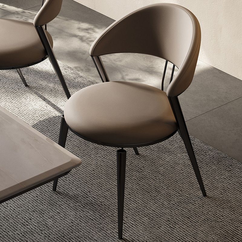 Dining Room Upholstered Chair Leather Open Back Armless Chair Clearhalo 'Dining Chairs' 'Dining Tables & Seating' 'dining_chair' 'furn' 'furn_dining_chair' 'Furniture' 'Kitchen & Dining Furniture' 1200x1200_27fff368-84d6-4adf-9786-ecce46ade15d