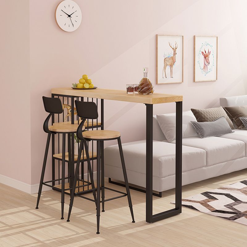 Modern Rectangular 1/3 Pieces Pub Table Set Wooden Counter Table with High Stools Clearhalo 'Bar Furniture' 'furn' 'furn_home_bar_bar_sets' 'Furniture' 'Home Bars & Bar Sets' 'home_bar_bar_sets' 'Kitchen & Dining Furniture' 1200x1200_28001704-60d6-47cb-9f02-7a7203d4506a