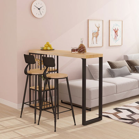 モダンな長方形の1/3ピースパブテーブルセット木製カウンターテーブルが高いスツールと