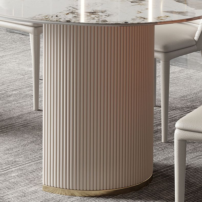 Metal Traditional Luxury Oval Dining Table Sintered Stone Table for Dining Room Clearhalo ' dining_table' 'Dining Tables & Seating' 'Dining Tables' 'furn' 'furn_dining_table' 'Furniture' 'furniture_dining_table' 'Kitchen & Dining Furniture' 'kitchen&dining_furn' 'kitchen' 'kitchen_dining_table' 1200x1200_2802f239-cc90-496b-8cde-f356d1596c3b