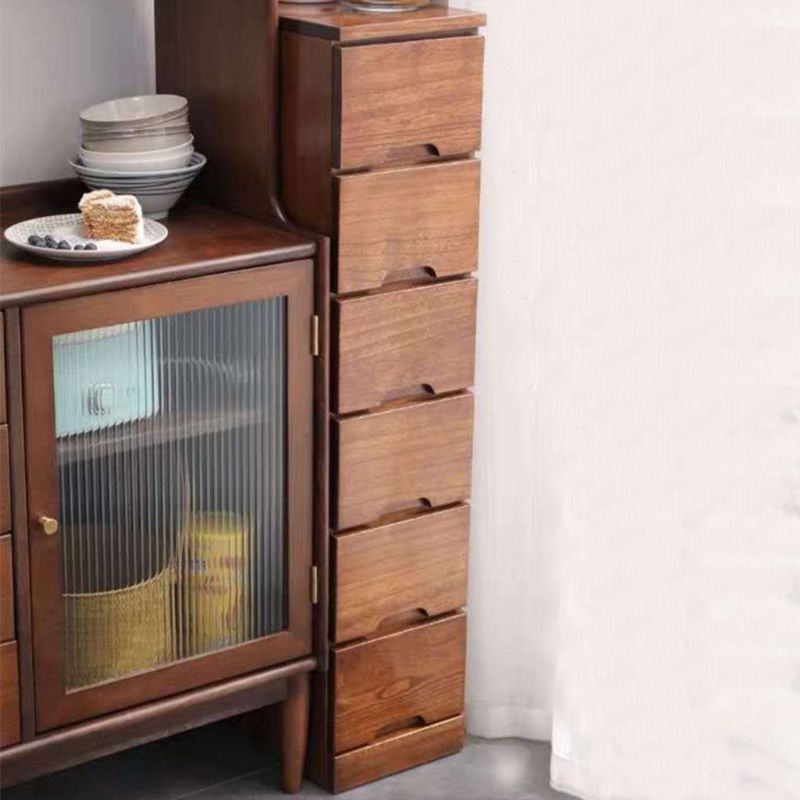 15.74" Wide Mid-Century Modern Wood Accent Chest with 6 Drawers