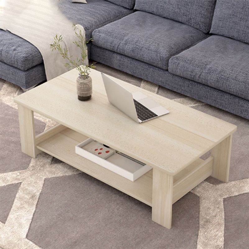 Modern Style Rectangular Artificial Material 4 Legs Base Design Coffee Table