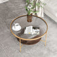Glass Top 4 Legs Coffee Table Modern Round Cocktail Table in Black/Gold Clearhalo 'Coffee & Accent Tables' 'Coffee Tables' 'coffee_tables' 'furn' 'furn_coffee_tables' 'Furniture' 'Living Room Furniture' 1200x1200_280466f0-3e6a-4afa-9c9d-f275301f5d3e