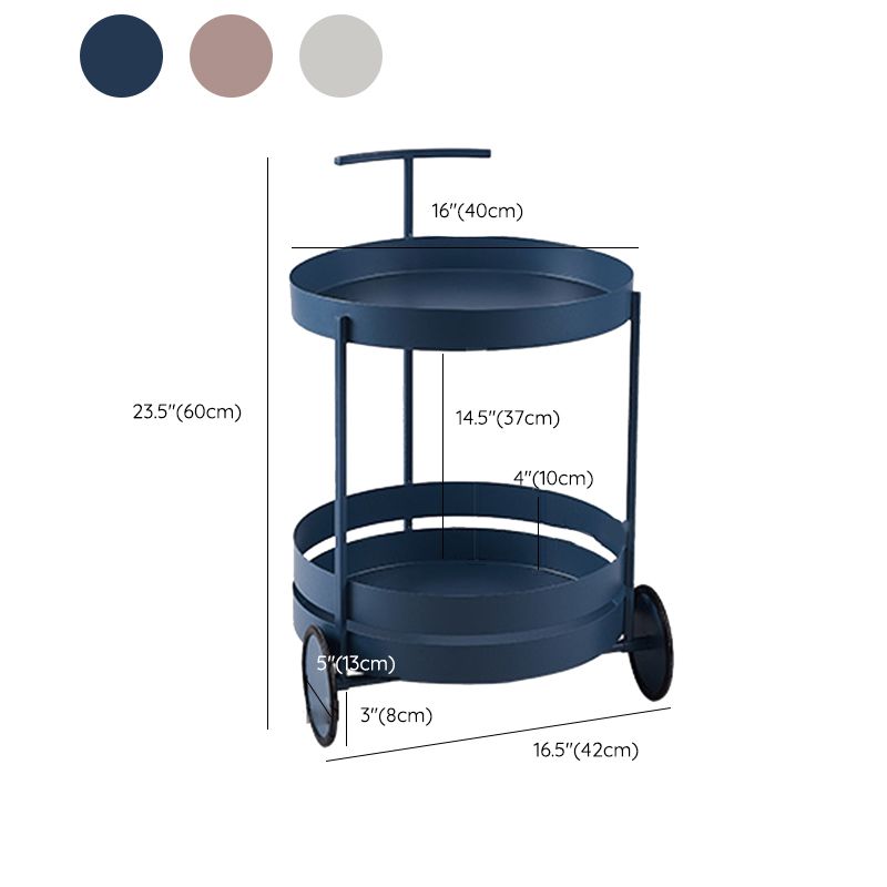 Wheels Accent Side Table with Tray Top in Metal Modern Accent Side Table