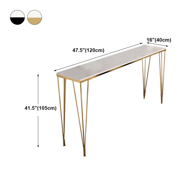 White Glam Style Table in Faux Marble and Metal Milk Tea Shop Bar Table Clearhalo 'Bar Furniture' 'Bar Tables' 'bar_tables' 'furn' 'furn_bar_tables' 'Furniture' 'furniture_bar_tables' 'Kitchen & Dining Furniture' 1200x1200_2804a0d0-5d67-4451-9f69-13beb25ea48c