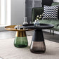 Modern Style Black/gold Metal Countertop Glass Base Grey/green Round Side Table Clearhalo 'Coffee & Accent Tables' 'End & Side Tables' 'end_side_tables' 'furn' 'furn_end_side_tables' 'Furniture' 'Living Room Furniture' 1200x1200_2805c433-fa7d-4079-a4e9-dc3ec5345013