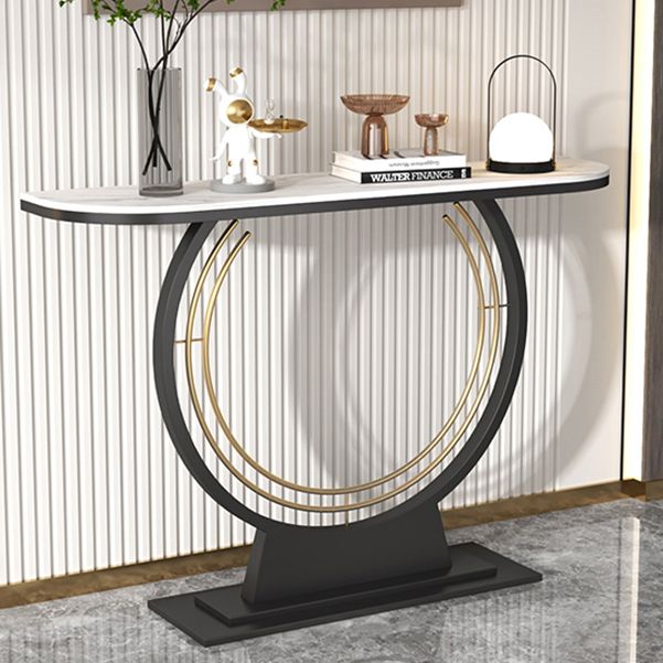 11 "breit zeitgenössischer Konsolentisch Stein Halbmond Endtisch