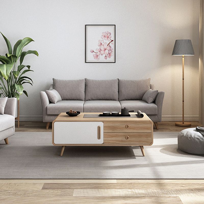 Tavolino da cocktail rettangolare Tavolino singolo moderno in legno a 4 gambe
