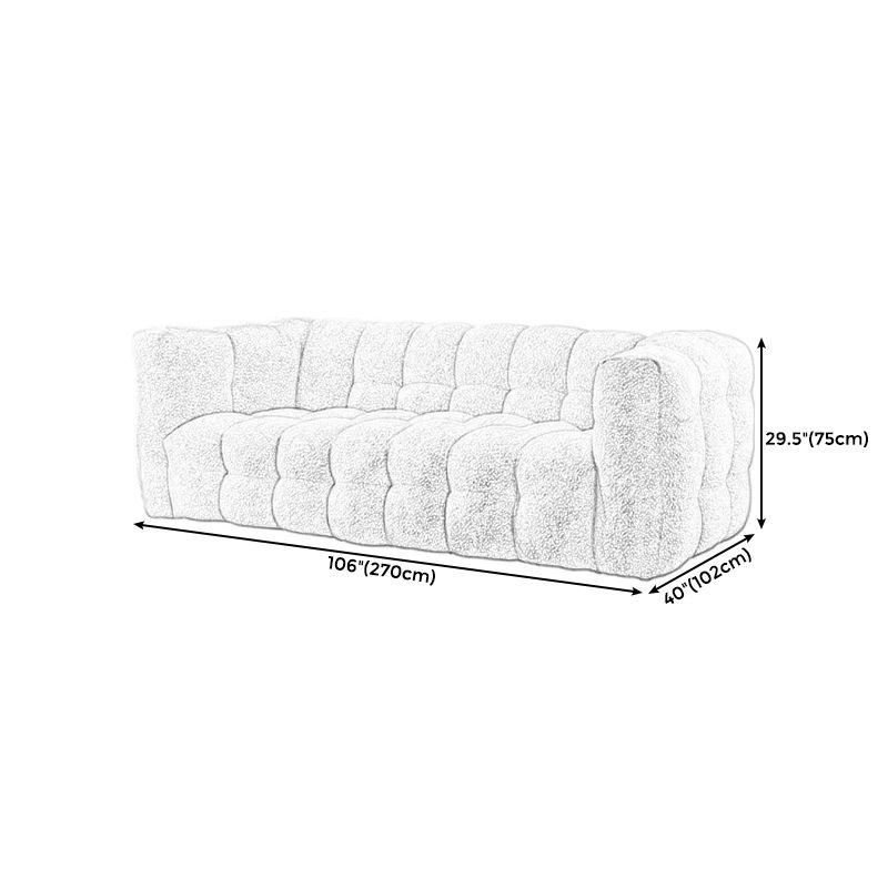 Sofa with Pillow Back with Wool/imitation Leather Beige Cushions Clearhalo 'furn' 'furn_sofas' 'Furniture' 'furniture_sofas' 'kitchen' 'kitchen_sofas' 'Living Room Furniture' 'Sofa' 'sofas' 1200x1200_2807e3be-3099-4e97-b924-dc4dc35d0fac