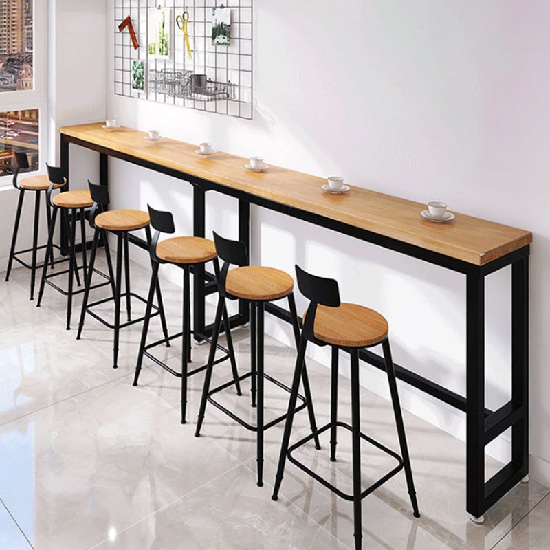 Industrial Bar Table Bar Height Rectangle Solid Wood Pub Table for Home Clearhalo 'Bar Furniture' 'Bar Tables' 'bar_tables' 'furn' 'furn_bar_tables' 'Furniture' 'Kitchen & Dining Furniture' 1200x1200_2807f8ef-2e11-4774-a886-24625493e23b