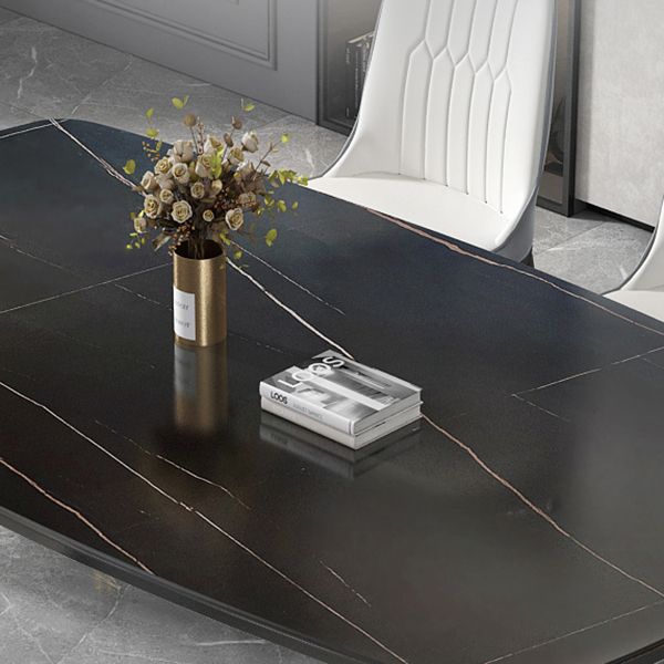 Modern Sintered Stone Standard Dining Table Rectangle Shape Dining Table for Kitchen Clearhalo ' dining_table' 'Dining Tables & Seating' 'Dining Tables' 'furn' 'furn_dining_table' 'Furniture' 'furniture_dining_table' 'Kitchen & Dining Furniture' 'kitchen&dining_furn' 'kitchen' 'kitchen_dining_table' 1200x1200_2809b215-20a8-4ccd-81c2-fc5e68cca6df