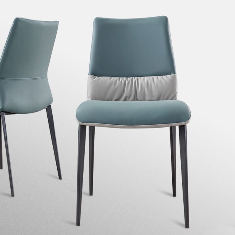 Industrial Metal Dining Room Chairs Armless Faux Leather Chair for Home Use (Set of 2) Clearhalo ' kitchen&dining_furn' 'Dining Chairs' 'Dining Tables & Seating' 'dining_chair' 'furn' 'furn_dining_chair' 'Furniture' 'furniture_dining_chair' 'Kitchen & Dining Furniture' 'kitchen' 1200x1200_280be060-7c29-4b3b-bd40-084046404a3f