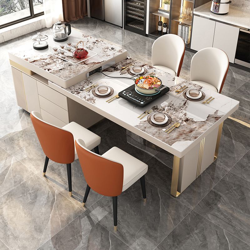 Industrial Style Armless Chair Faux Leather Parsons Chairs for Bedroom