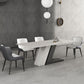 Designer Style 1/2/5/7 Pieces Sintered Stone Dining Set Rectangle White Table with Chairs Clearhalo 'Dining Room Sets' 'Dining Tables & Seating' 'dining_room_set' 'furn' 'furn_dining_room_set' 'Furniture' 'furniture_dining_room_set' 'Kitchen & Dining Furniture' 1200x1200_280ea50f-6fa9-41c9-bcc4-7c11e00592bb
