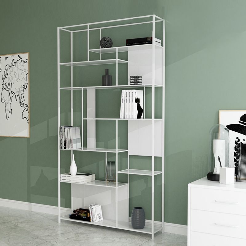 Rectangle Metal Bookshelf Scandinavian Open Bookcase with Shelves Clearhalo 'Bookcases' 'furn' 'furn_bookcases' 'Furniture' 'Office Furniture' 1200x1200_280ef74b-72c6-499d-b7a4-c63c225597fd