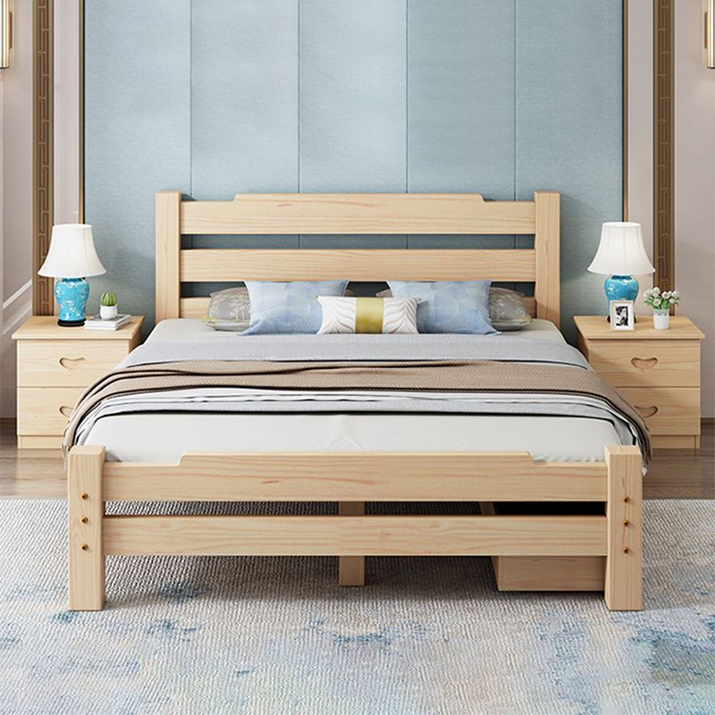 Letto in legno di pino in letto scandinavo a brone chiaro con testiera