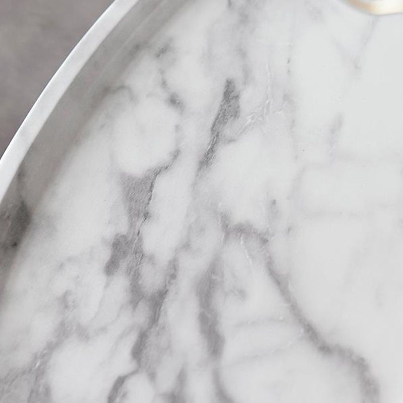 Cross Leg Base Design White/grey Faux Wood Top Metal Iron Round Coffee Table Clearhalo 'Coffee & Accent Tables' 'Coffee Tables' 'coffee_tables' 'furn' 'furn_coffee_tables' 'Furniture' 'Living Room Furniture' 1200x1200_28100246-0b65-4a06-b4a9-d48105f03a20