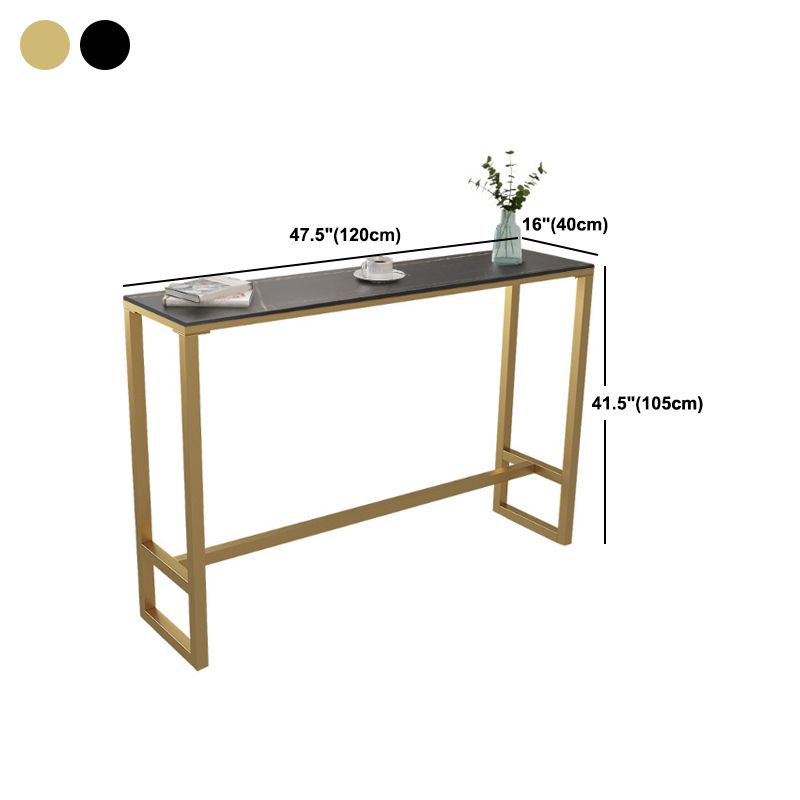 Indoor Stone and Steel Bar/Dinette Table Rectangle Industrial Trestle Bistro Bar Desk Clearhalo 'Bar Furniture' 'Bar Tables' 'bar_tables' 'furn' 'furn_bar_tables' 'Furniture' 'Kitchen & Dining Furniture' 1200x1200_28105ad9-5b97-4f51-90d3-3dec75cee5a7