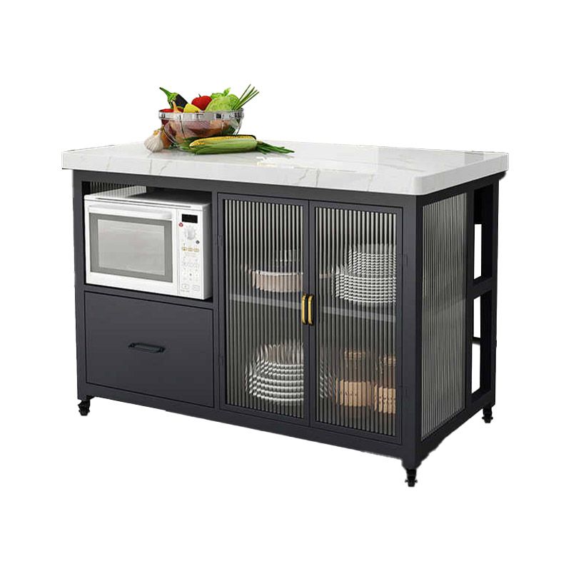 キッチンアイランドテーブルダイニングルーム収納キャビネット付きモダンな準備テーブル