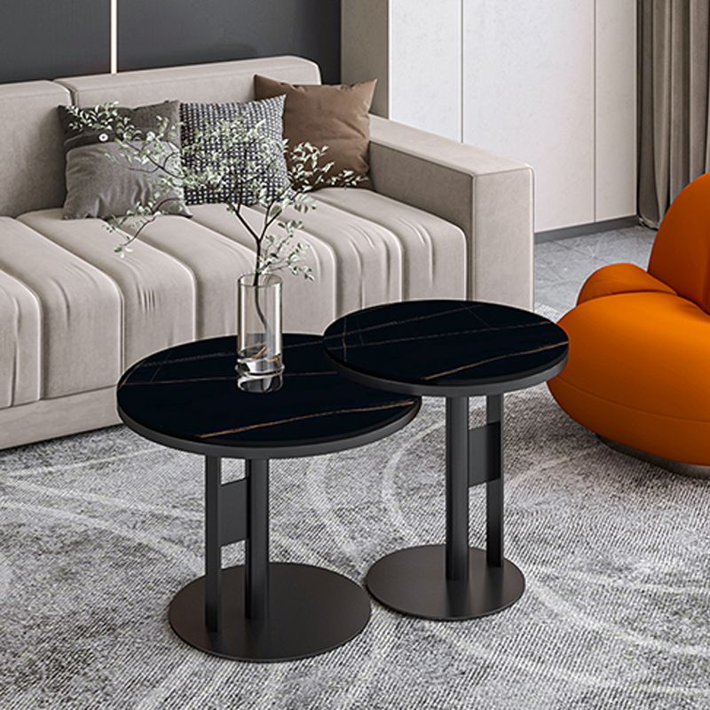 Modern Round Corner Table Slate Pedestal Side Table for Living Room Clearhalo 'Coffee & Accent Tables' 'End & Side Tables' 'end_side_tables' 'furn' 'furn_end_side_tables' 'Furniture' 'Living Room Furniture' 1200x1200_2811f49f-c4f3-46d4-9425-e9dcc9ed298c