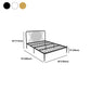 Contemporary Style Solid Color Bed Frame Metal Bed with Headboard