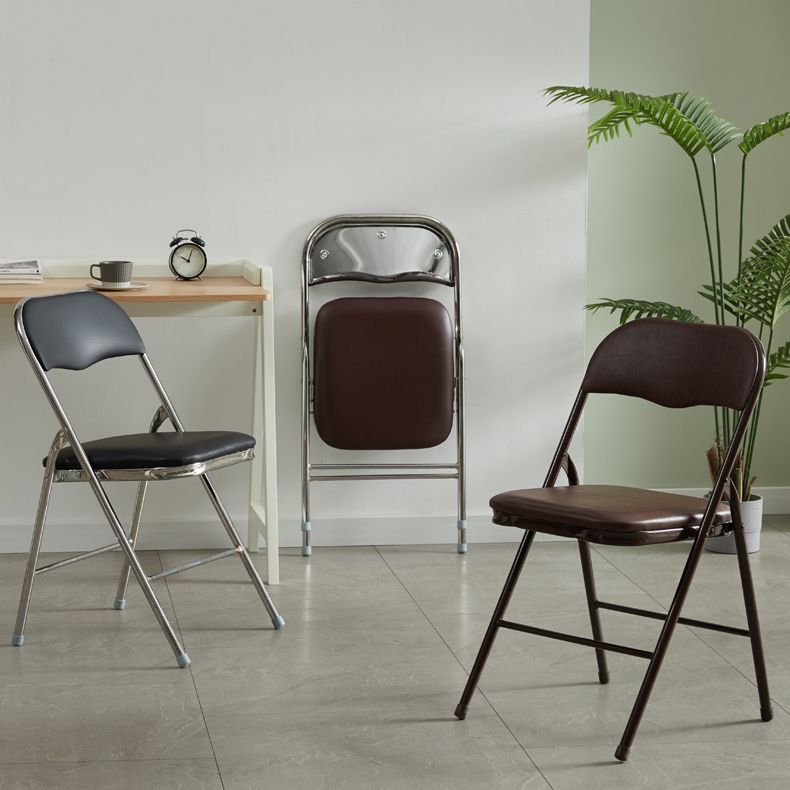 Industrial Style PU Leather Dining Chairs Open Back Dining Side Chairs for Home Clearhalo ' kitchen&dining_furn' 'Dining Chairs' 'Dining Tables & Seating' 'dining_chair' 'furn' 'furn_dining_chair' 'Furniture' 'furniture_dining_chair' 'Kitchen & Dining Furniture' 'kitchen' 1200x1200_2812288c-5fb7-4406-b897-e37e718fbba4